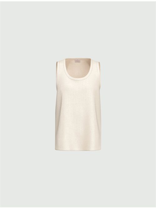 Top smanicato in acetato di viscosa - BIANCO LANA EMME MARELLA | EMMNEMBI295/001